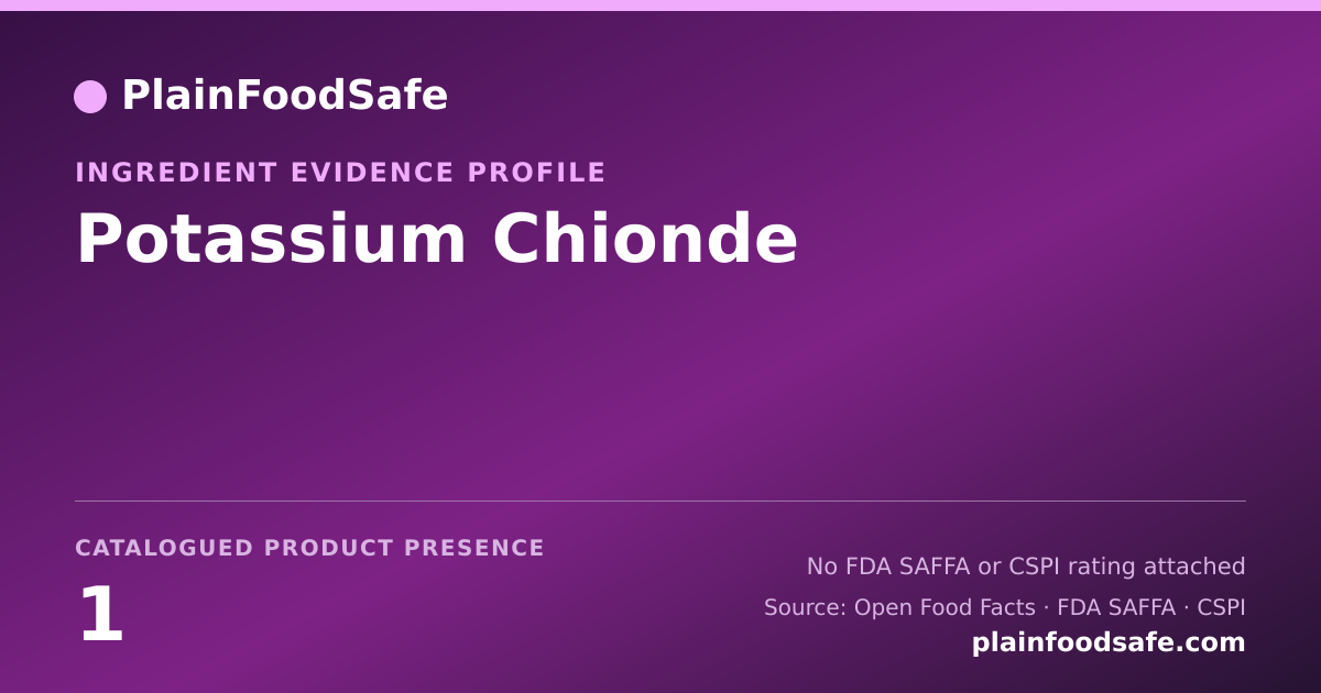 Share card for Potassium Chionde Food Ingredient Evidence Profile