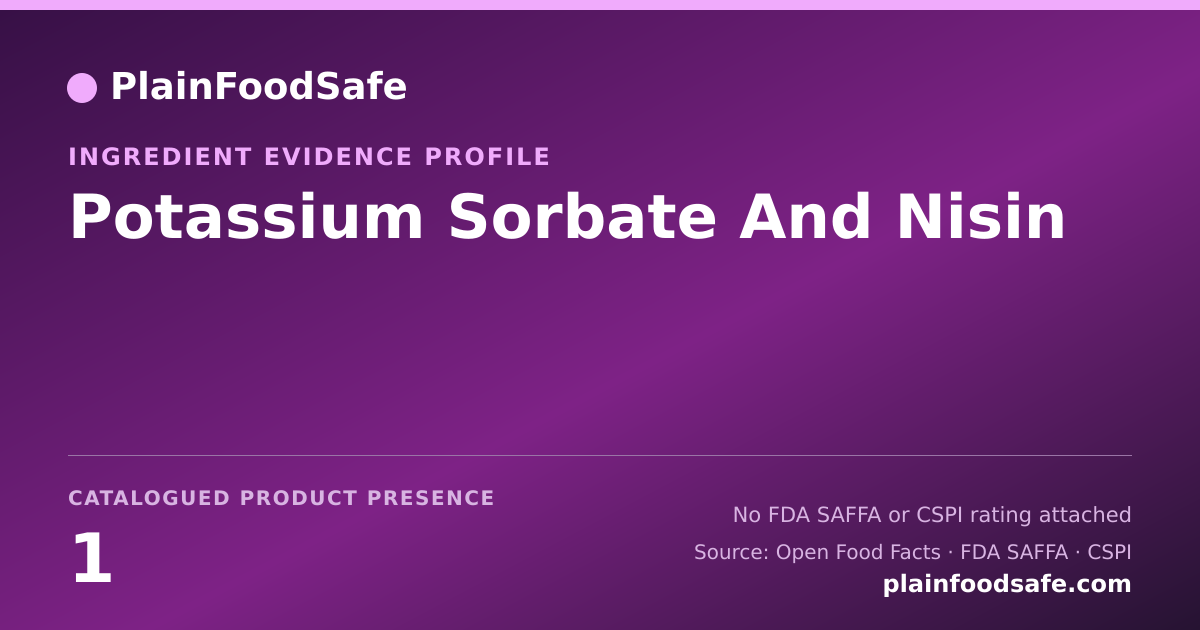 Share card for Potassium Sorbate And Nisin Food Ingredient Evidence Profile
