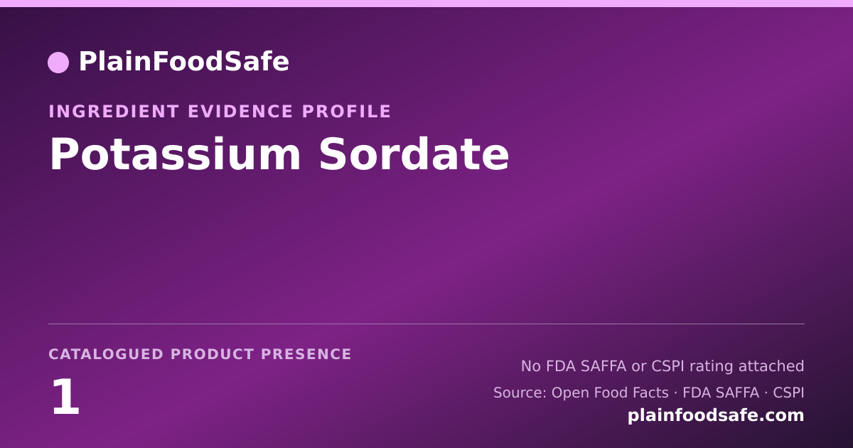 Share card for Potassium Sordate Food Ingredient Evidence Profile