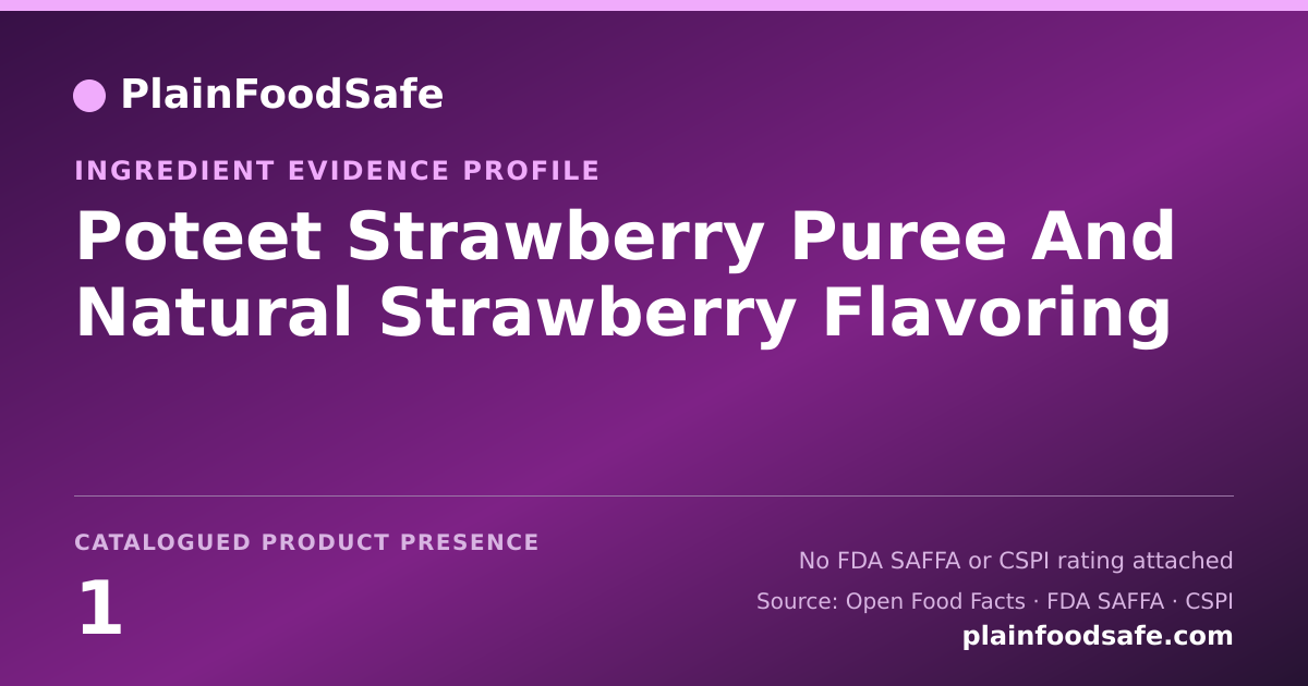 Share card for Poteet Strawberry Puree And Natural Strawberry Flavoring Food Ingredient Evidence Profile