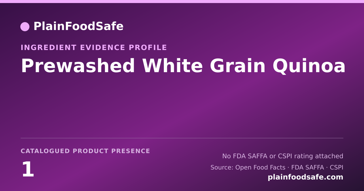 Share card for Prewashed White Grain Quinoa Food Ingredient Evidence Profile