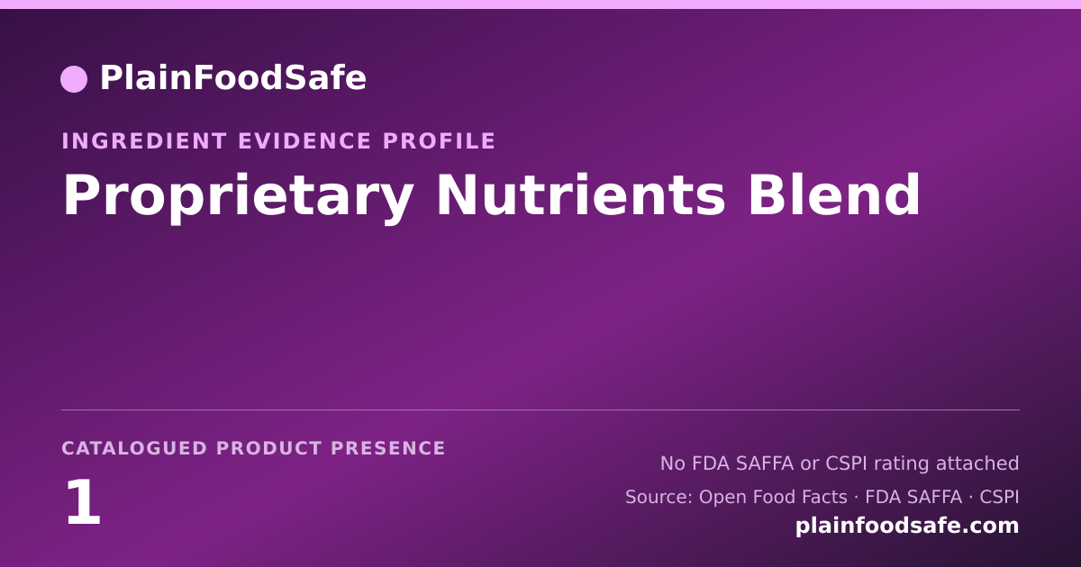 Share card for Proprietary Nutrients Blend Food Ingredient Evidence Profile