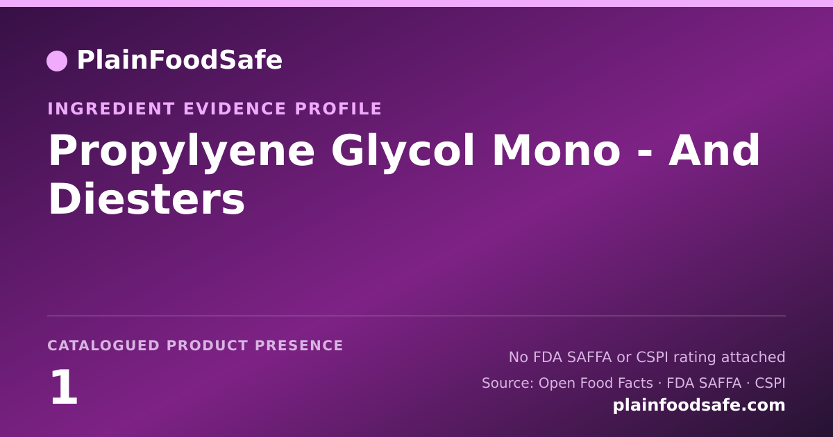 Share card for Propylyene Glycol Mono - And Diesters Food Ingredient Evidence Profile