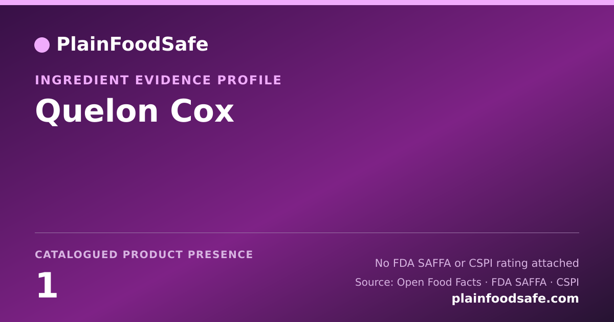 Share card for Quelon Cox Food Ingredient Evidence Profile