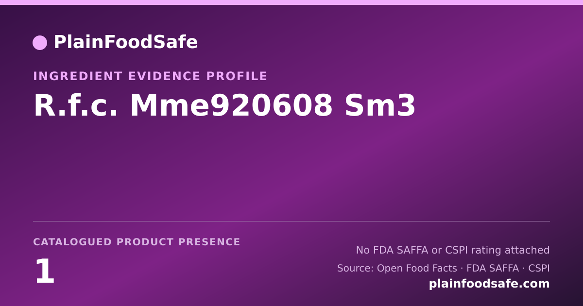 Share card for R.f.c. Mme920608 Sm3 Food Ingredient Evidence Profile