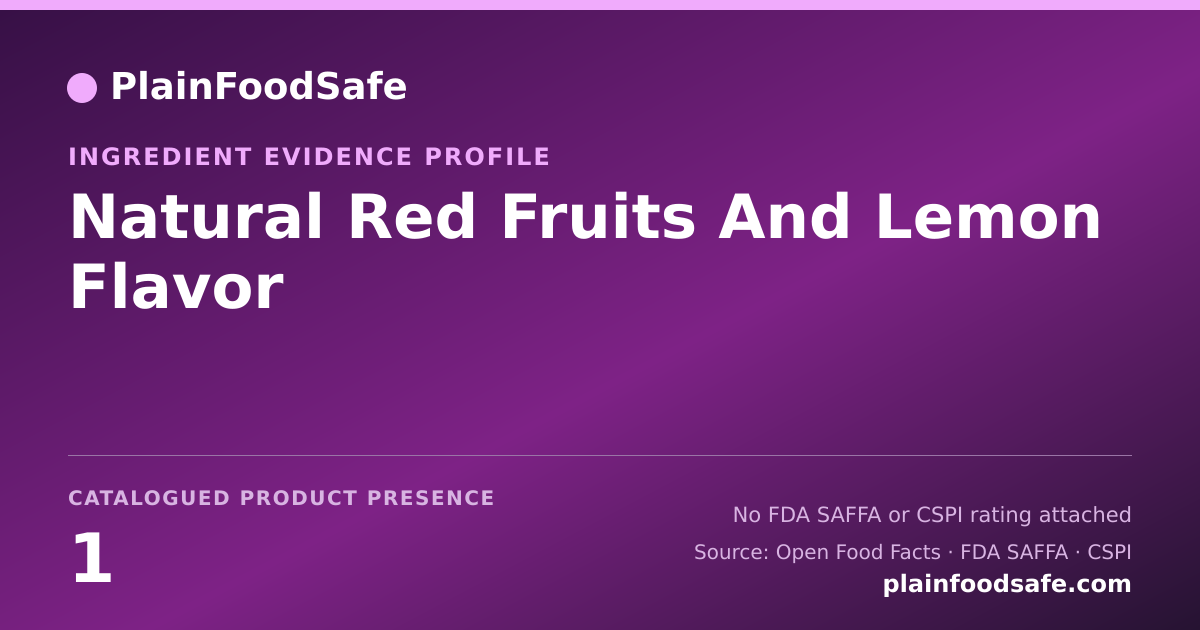 Share card for Natural Red Fruits And Lemon Flavor Food Ingredient Evidence Profile