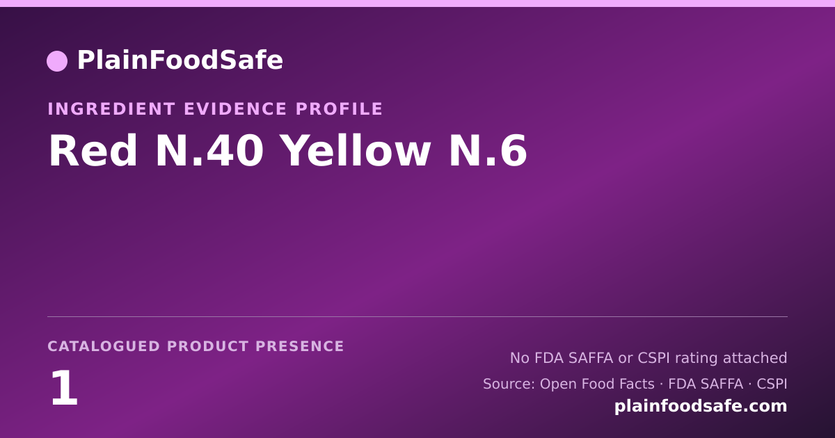 Share card for Red N.40 Yellow N.6 Food Ingredient Evidence Profile