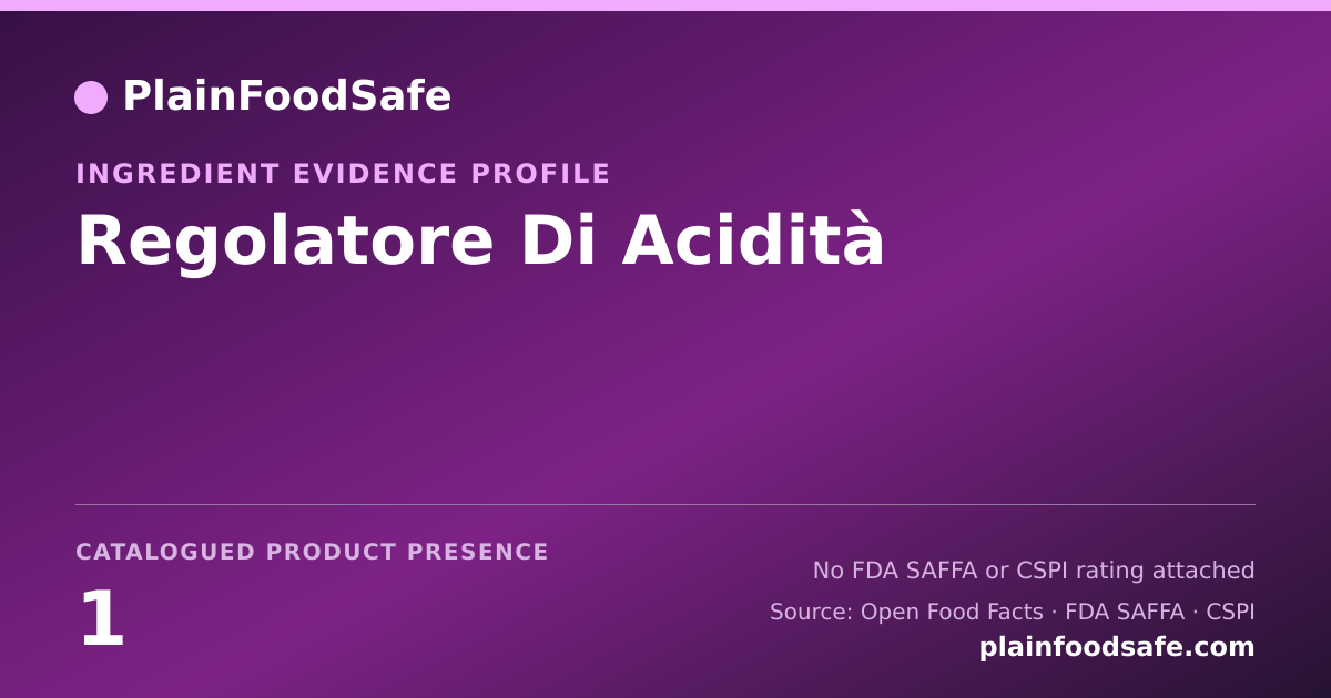 Share card for Regolatore Di Acidità Food Ingredient Evidence Profile