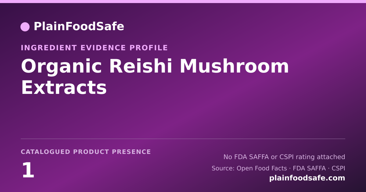 Share card for Organic Reishi Mushroom Extracts Food Ingredient Evidence Profile