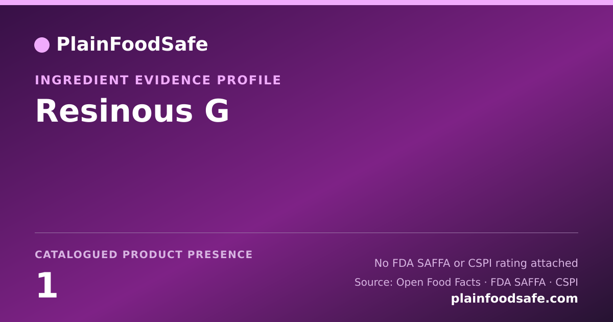 Share card for Resinous G Food Ingredient Evidence Profile