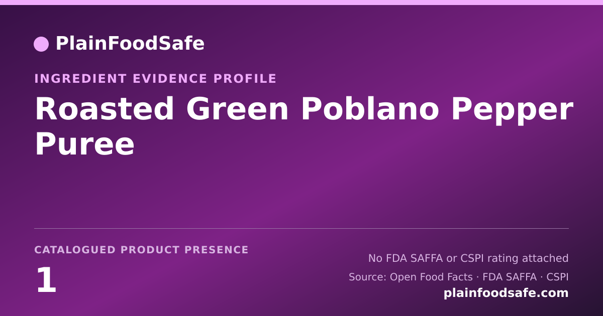 Share card for Roasted Green Poblano Pepper Puree Food Ingredient Evidence Profile