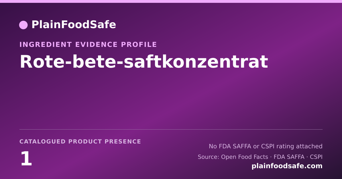 Share card for Rote-bete-saftkonzentrat Food Ingredient Evidence Profile