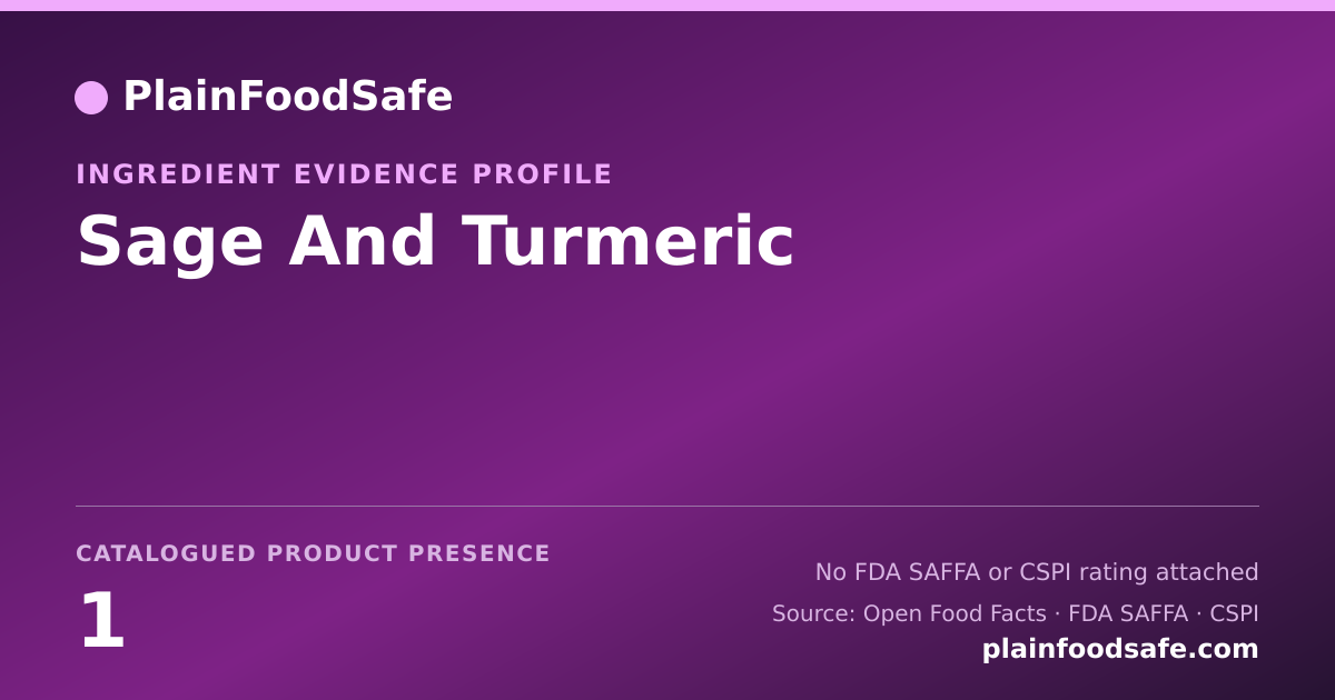 Share card for Sage And Turmeric Food Ingredient Evidence Profile