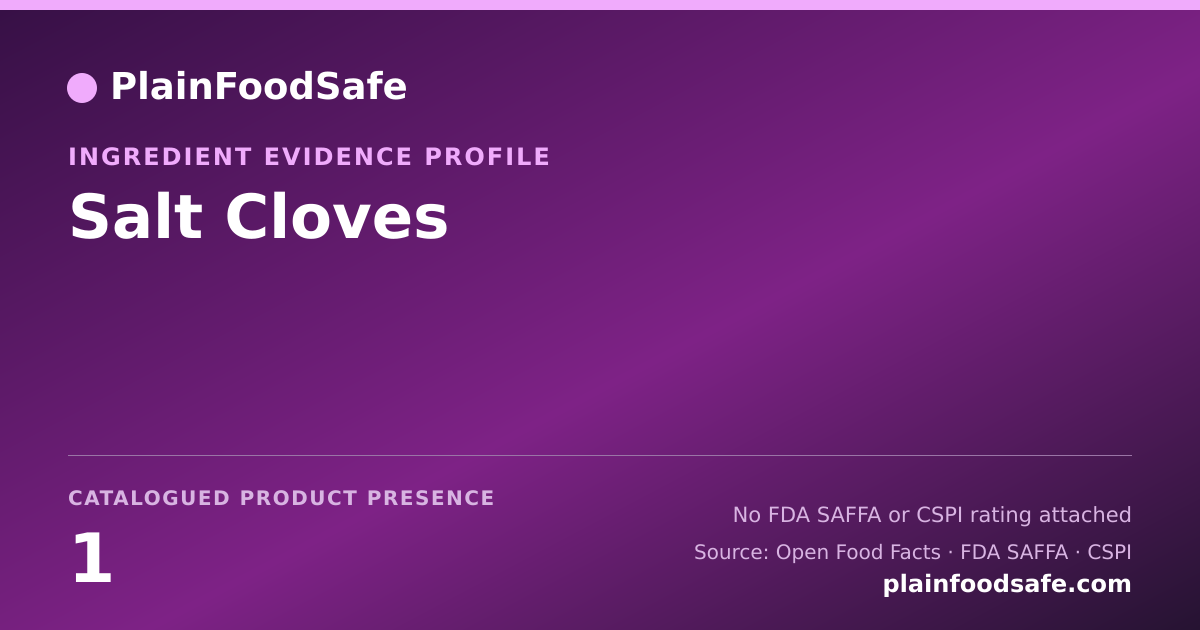 Share card for Salt Cloves Food Ingredient Evidence Profile