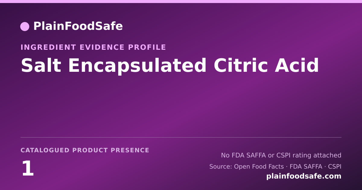Share card for Salt Encapsulated Citric Acid Food Ingredient Evidence Profile
