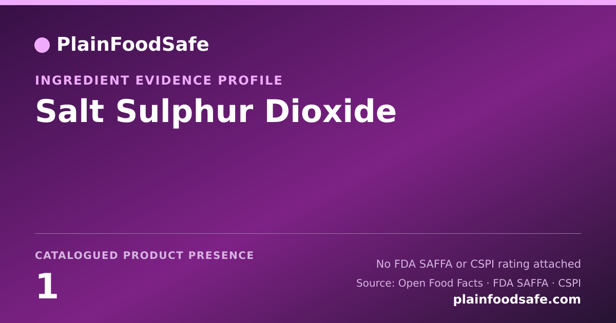 Share card for Salt Sulphur Dioxide Food Ingredient Evidence Profile