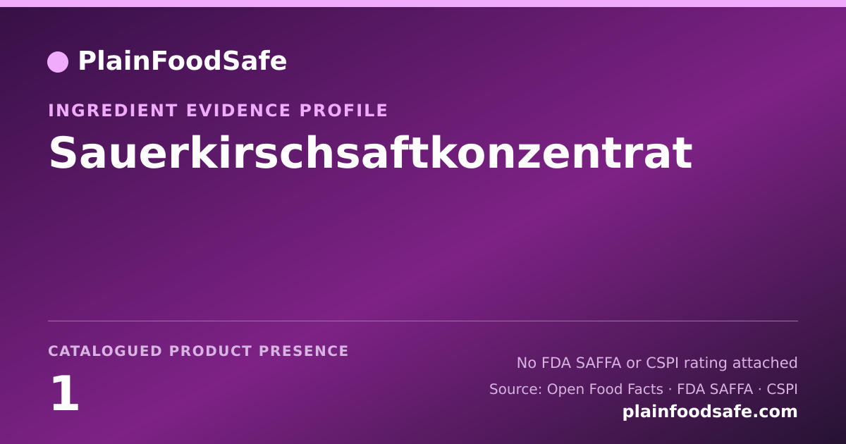 Share card for Sauerkirschsaftkonzentrat Food Ingredient Evidence Profile
