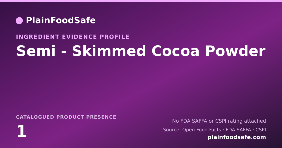 Share card for Semi - Skimmed Cocoa Powder Food Ingredient Evidence Profile