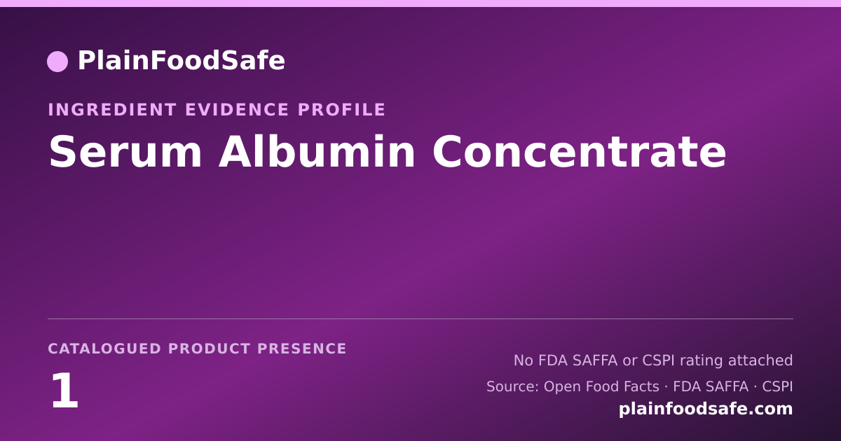 Share card for Serum Albumin Concentrate Food Ingredient Evidence Profile