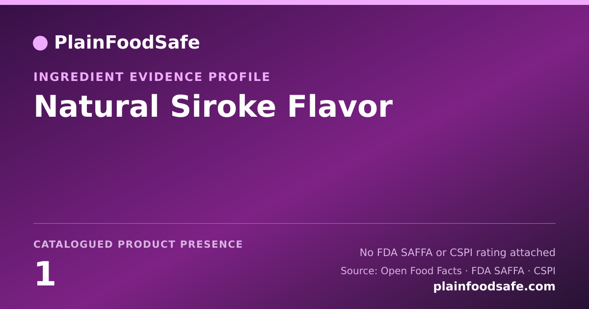 Share card for Natural Siroke Flavor Food Ingredient Evidence Profile