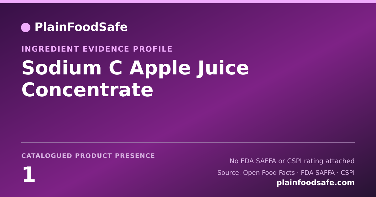 Share card for Sodium C Apple Juice Concentrate Food Ingredient Evidence Profile