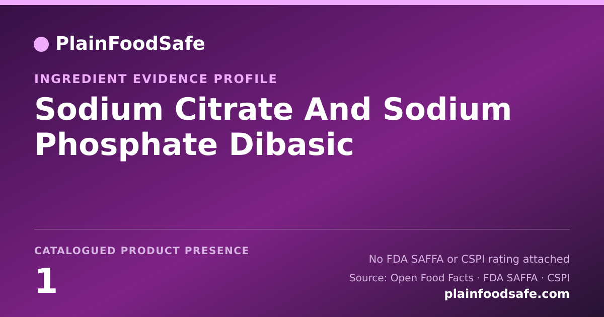 Share card for Sodium Citrate And Sodium Phosphate Dibasic Food Ingredient Evidence Profile