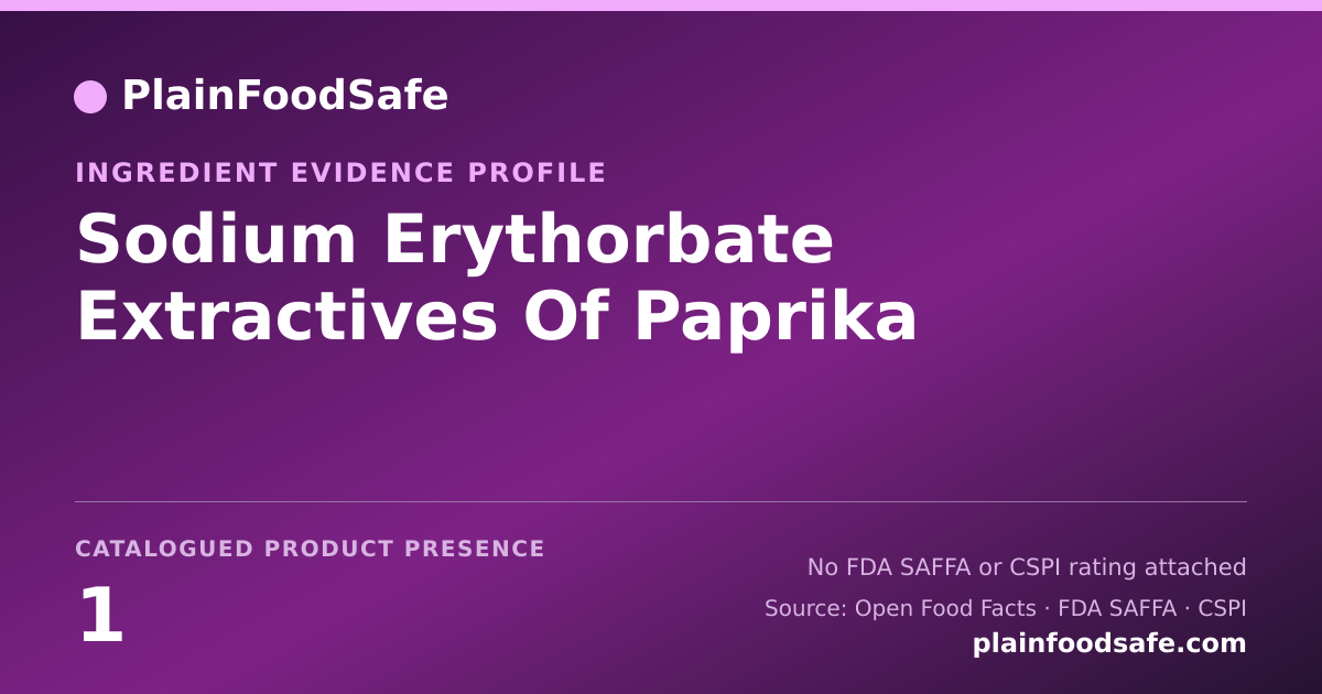 Share card for Sodium Erythorbate Extractives Of Paprika Food Ingredient Evidence Profile