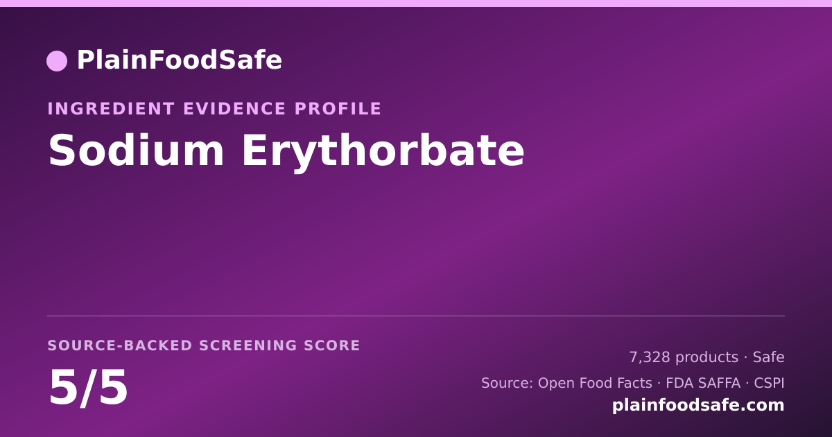 Share card for Sodium Erythorbate Food Ingredient Evidence Profile