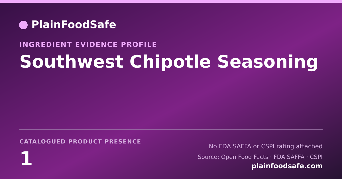 Share card for Southwest Chipotle Seasoning Food Ingredient Evidence Profile
