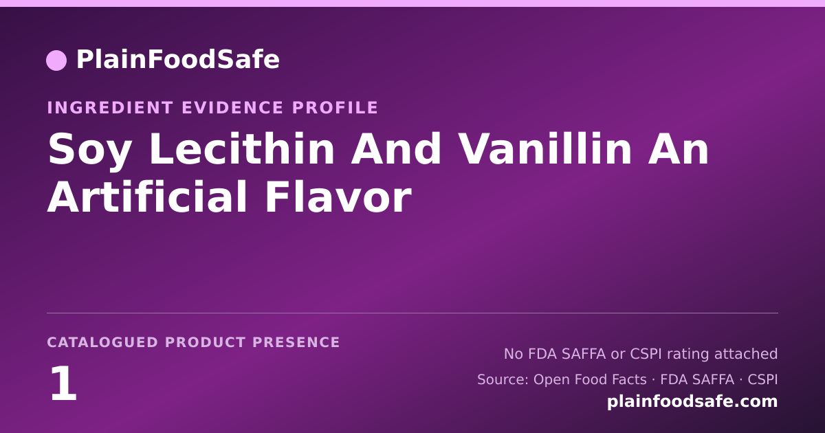 Share card for Soy Lecithin And Vanillin An Artificial Flavor Food Ingredient Evidence Profile