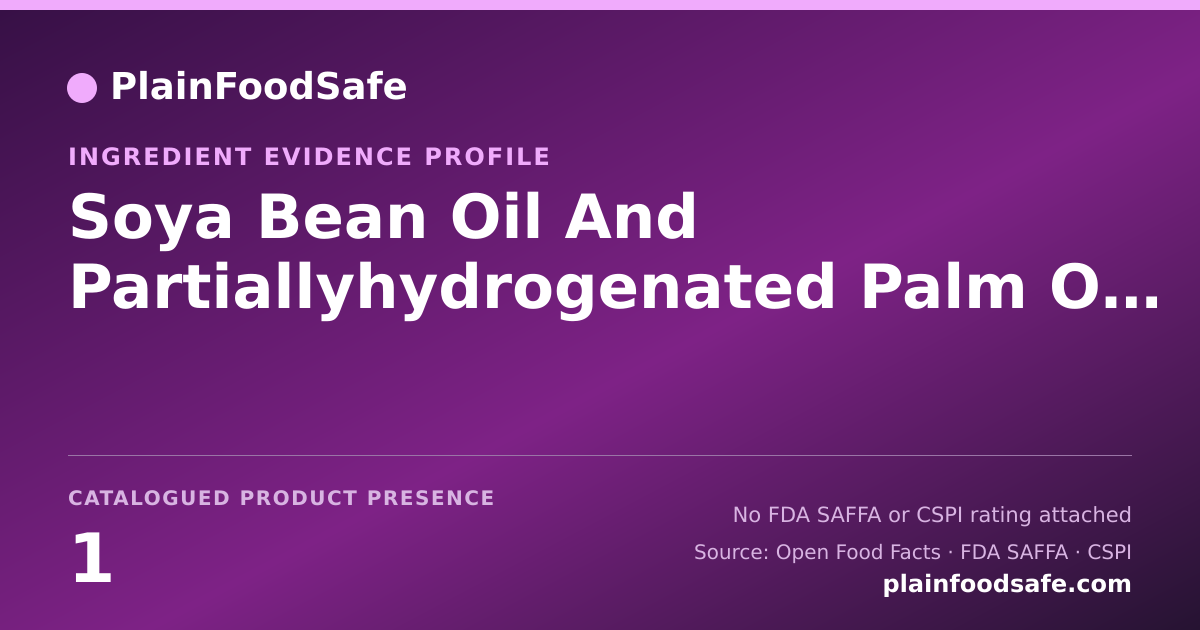 Share card for Soya Bean Oil And Partiallyhydrogenated Palm Oil Food Ingredient Evidence Profile