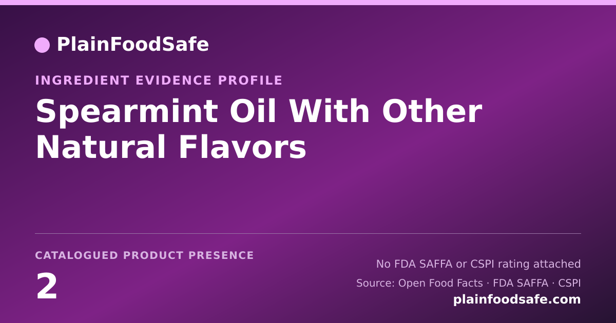 Share card for Spearmint Oil With Other Natural Flavors Food Ingredient Evidence Profile