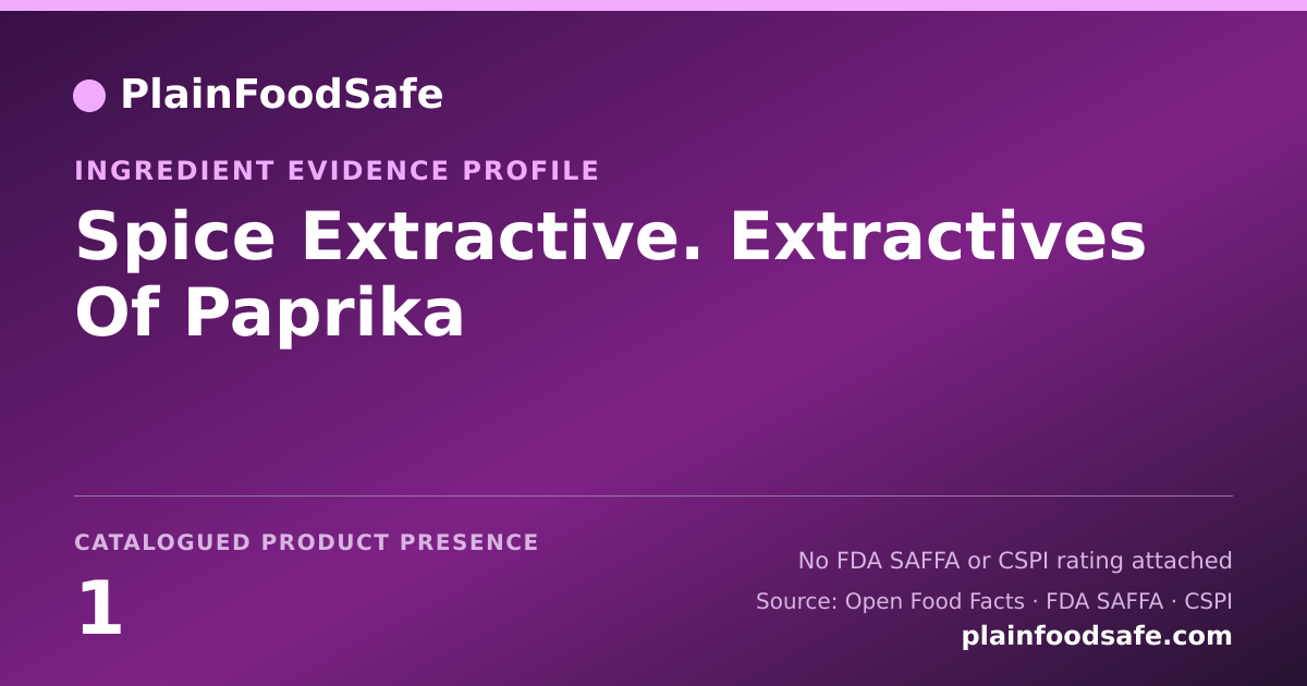Share card for Spice Extractive. Extractives Of Paprika Food Ingredient Evidence Profile