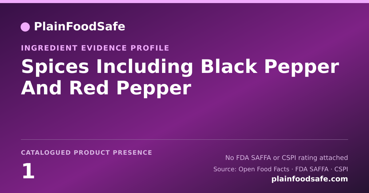 Share card for Spices Including Black Pepper And Red Pepper Food Ingredient Evidence Profile