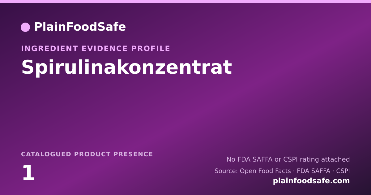 Share card for Spirulinakonzentrat Food Ingredient Evidence Profile