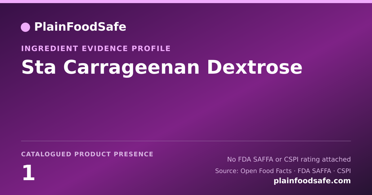 Share card for Sta Carrageenan Dextrose Food Ingredient Evidence Profile