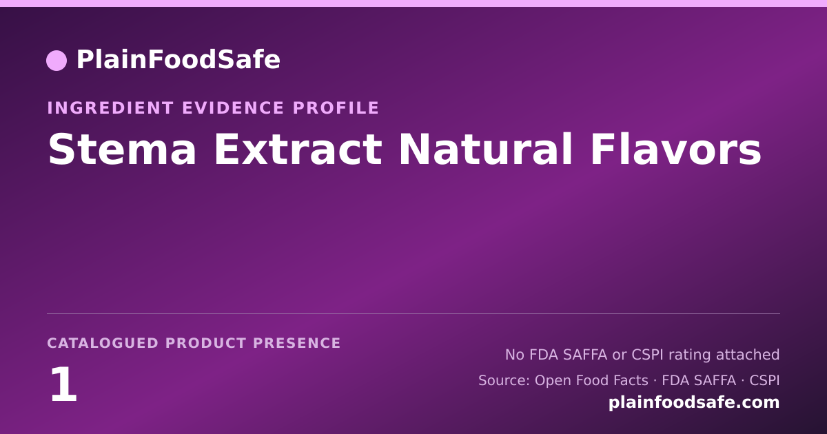 Share card for Stema Extract Natural Flavors Food Ingredient Evidence Profile