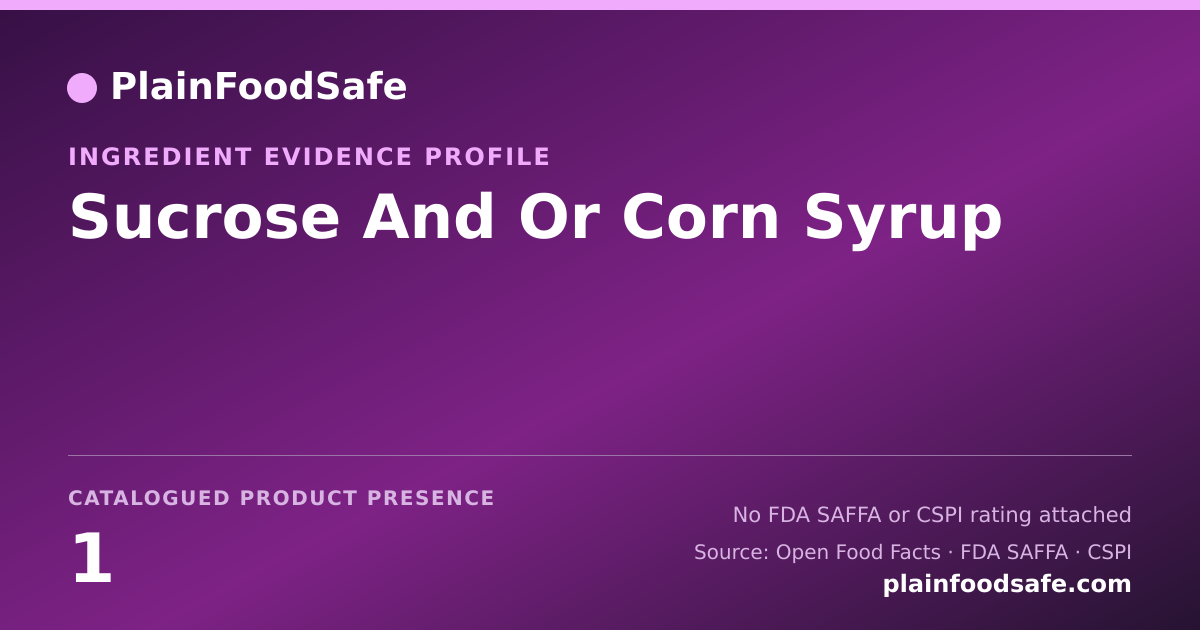 Share card for Sucrose And Or Corn Syrup Food Ingredient Evidence Profile