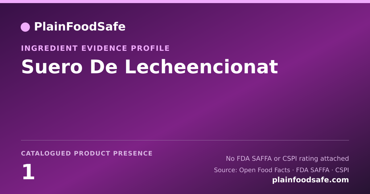 Share card for Suero De Lecheencionat Food Ingredient Evidence Profile