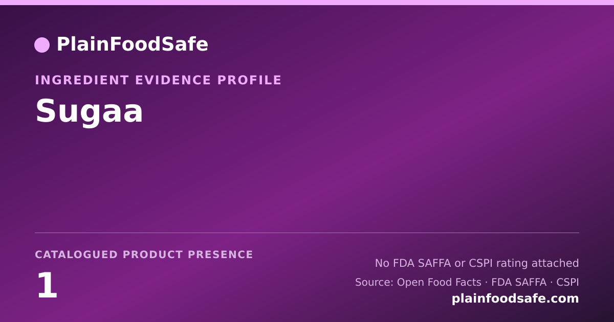 Share card for Sugaa Food Ingredient Evidence Profile