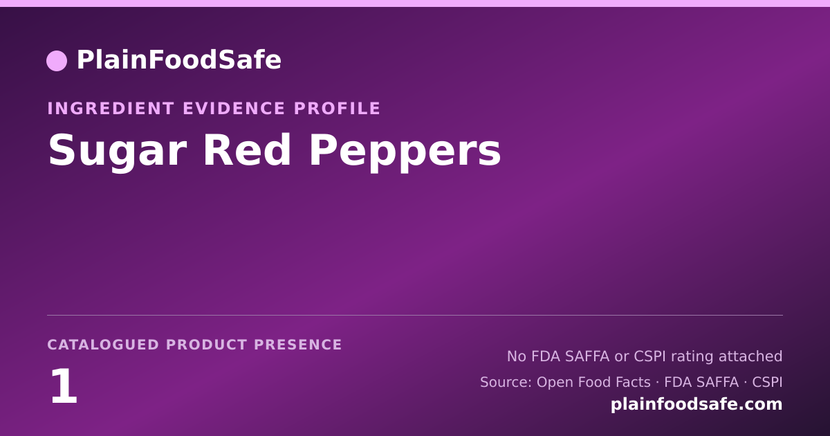 Share card for Sugar Red Peppers Food Ingredient Evidence Profile