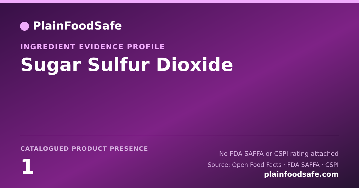 Share card for Sugar Sulfur Dioxide Food Ingredient Evidence Profile
