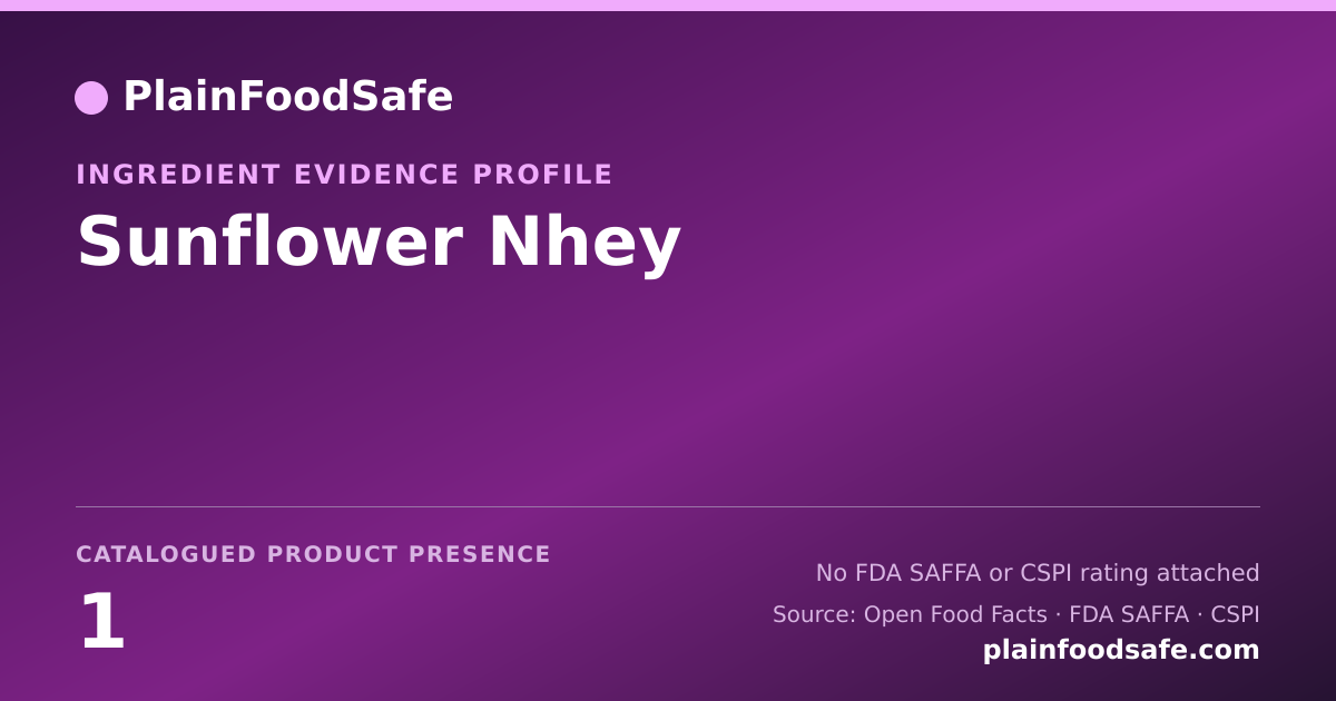 Share card for Sunflower Nhey Food Ingredient Evidence Profile