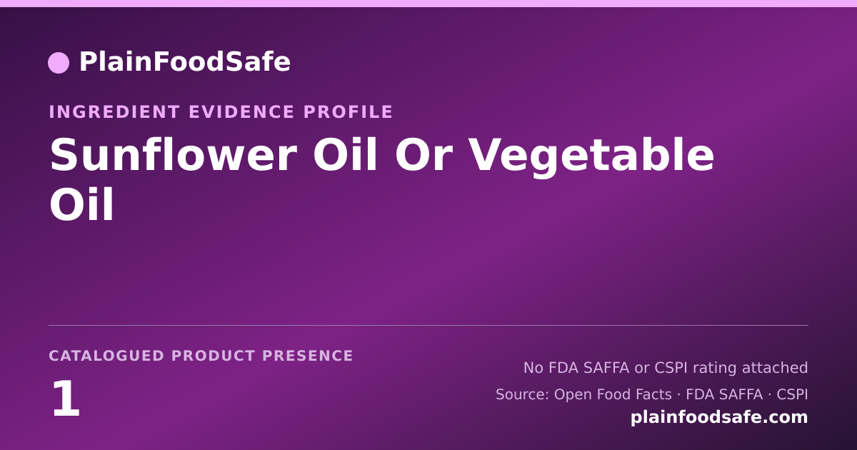 Share card for Sunflower Oil Or Vegetable Oil Food Ingredient Evidence Profile