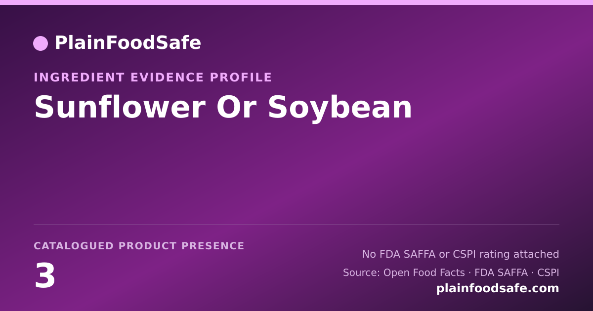 Share card for Sunflower Or Soybean Food Ingredient Evidence Profile