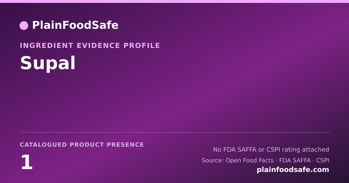 Share card for Supal Food Ingredient Evidence Profile