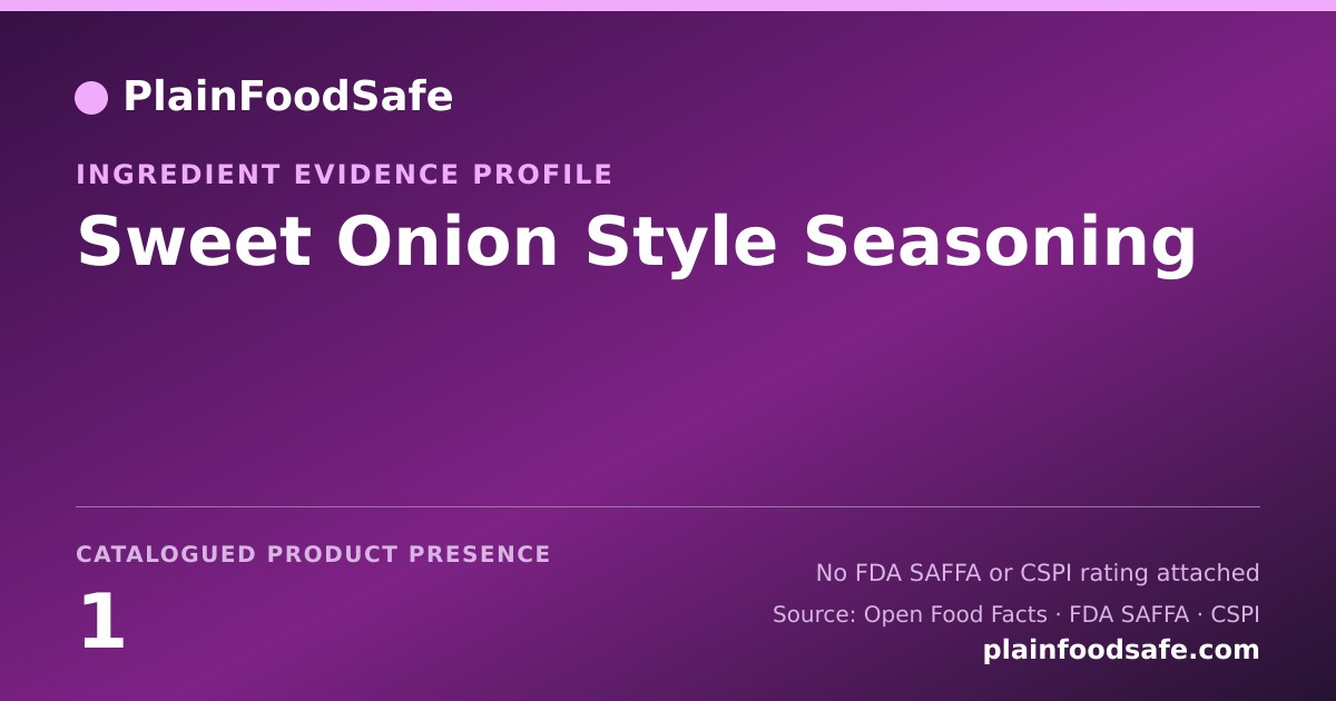 Share card for Sweet Onion Style Seasoning Food Ingredient Evidence Profile