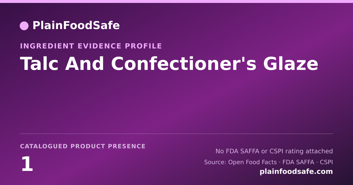Share card for Talc And Confectioner's Glaze Food Ingredient Evidence Profile