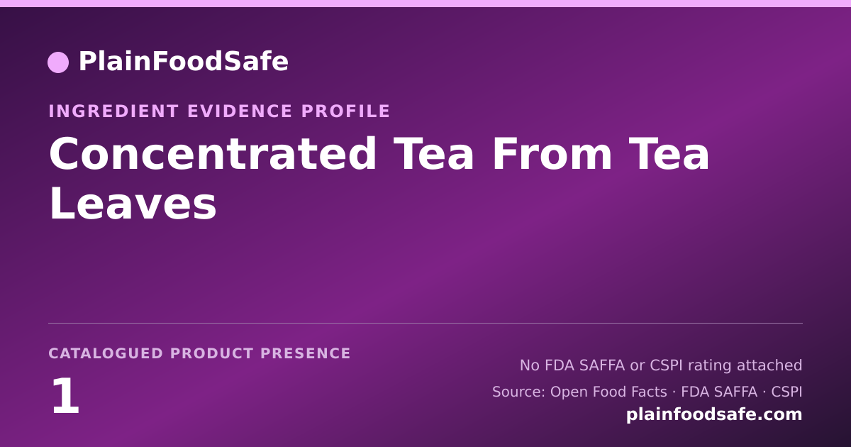 Share card for Concentrated Tea From Tea Leaves Food Ingredient Evidence Profile