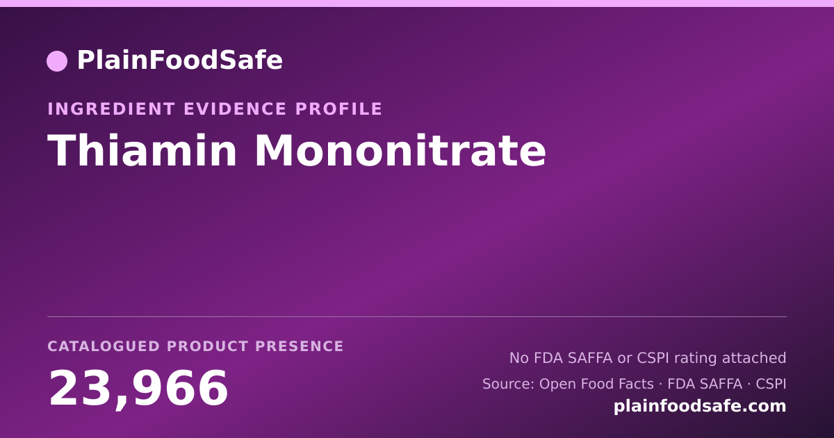 Share card for Thiamin Mononitrate Food Ingredient Evidence Profile